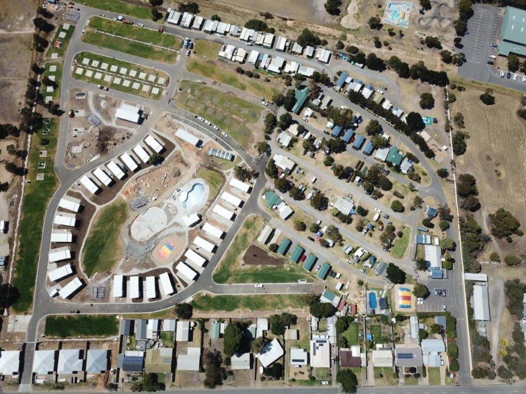 Aerial during construction