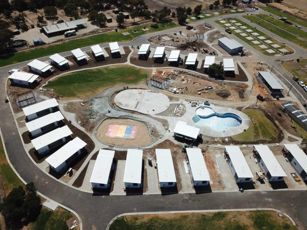 Main area of park during construction