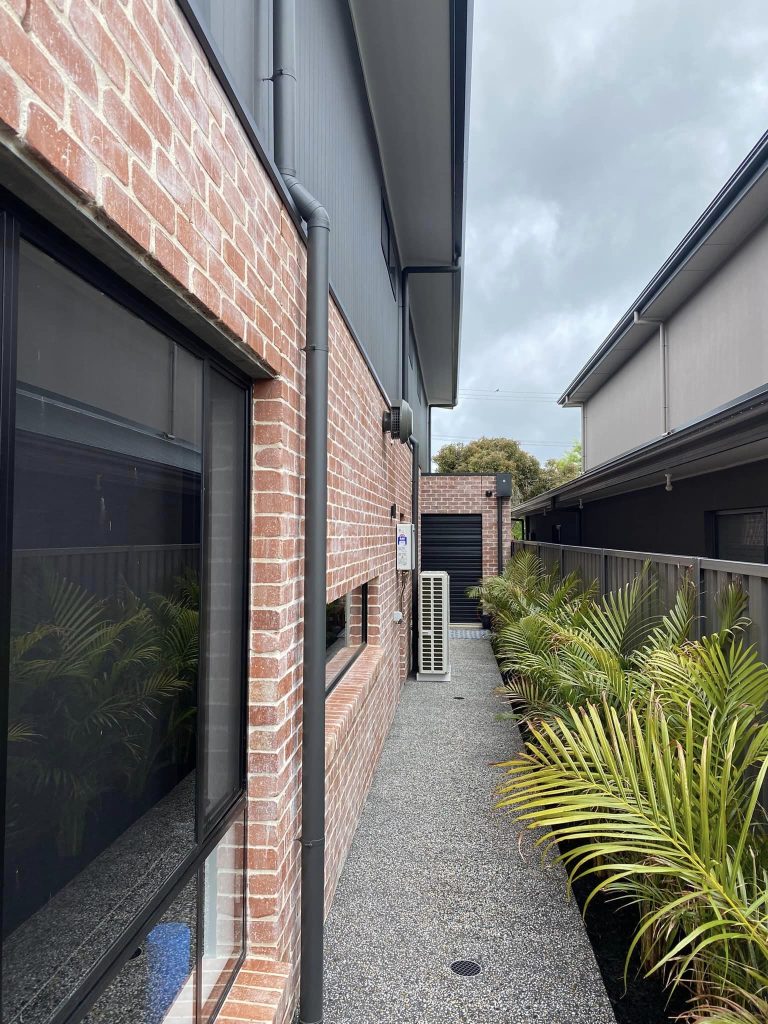 Side of house showing brick and cladding choices