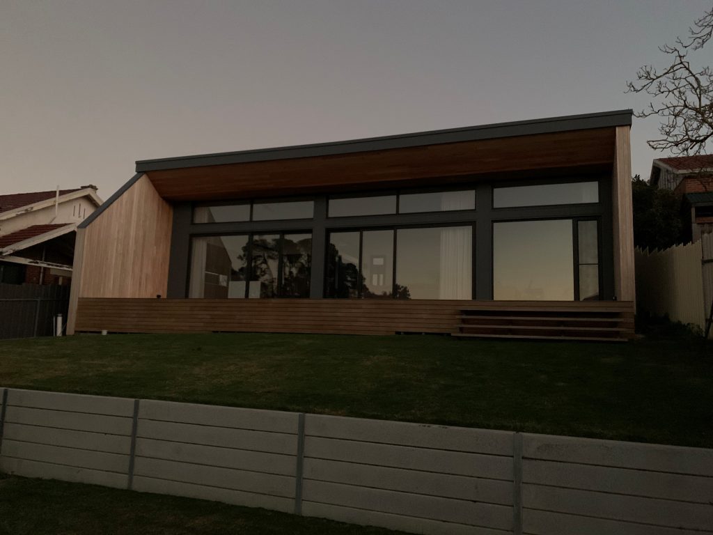 Rear of lower pavilion from garden