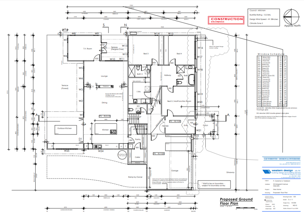 Ground floor dimensioned plan