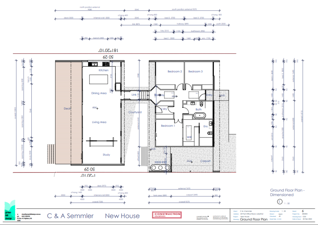 Main floor plan dimensioned