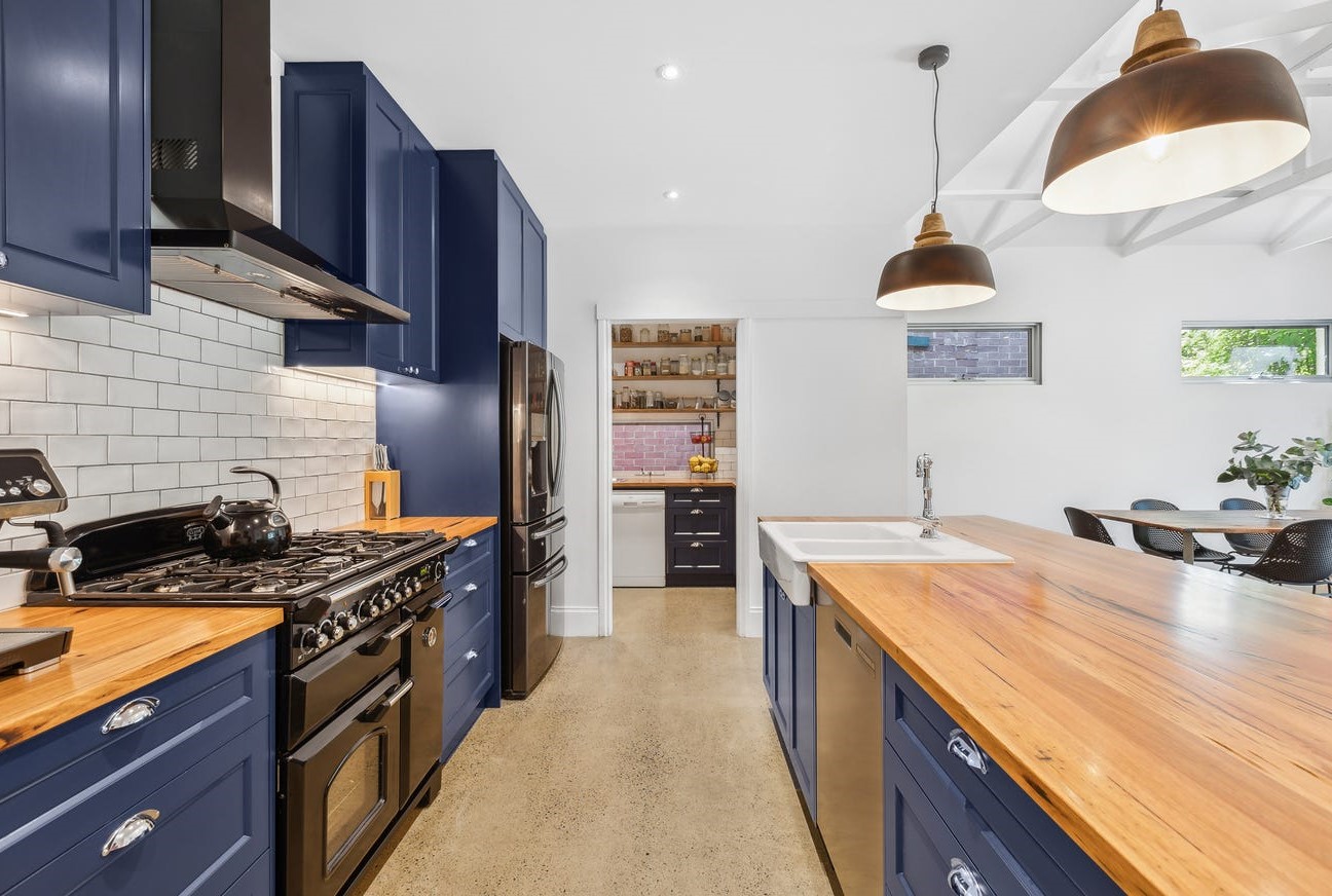 New kitchen area looking towards butlers pantry