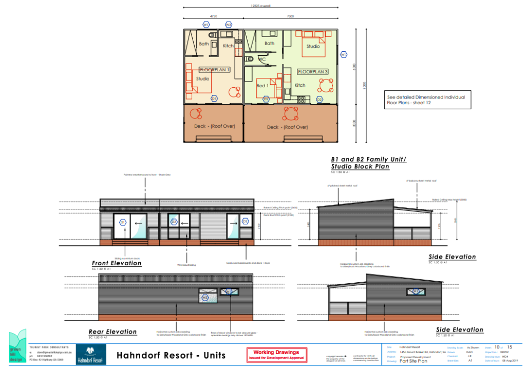 combined 2 bed and studio block plan